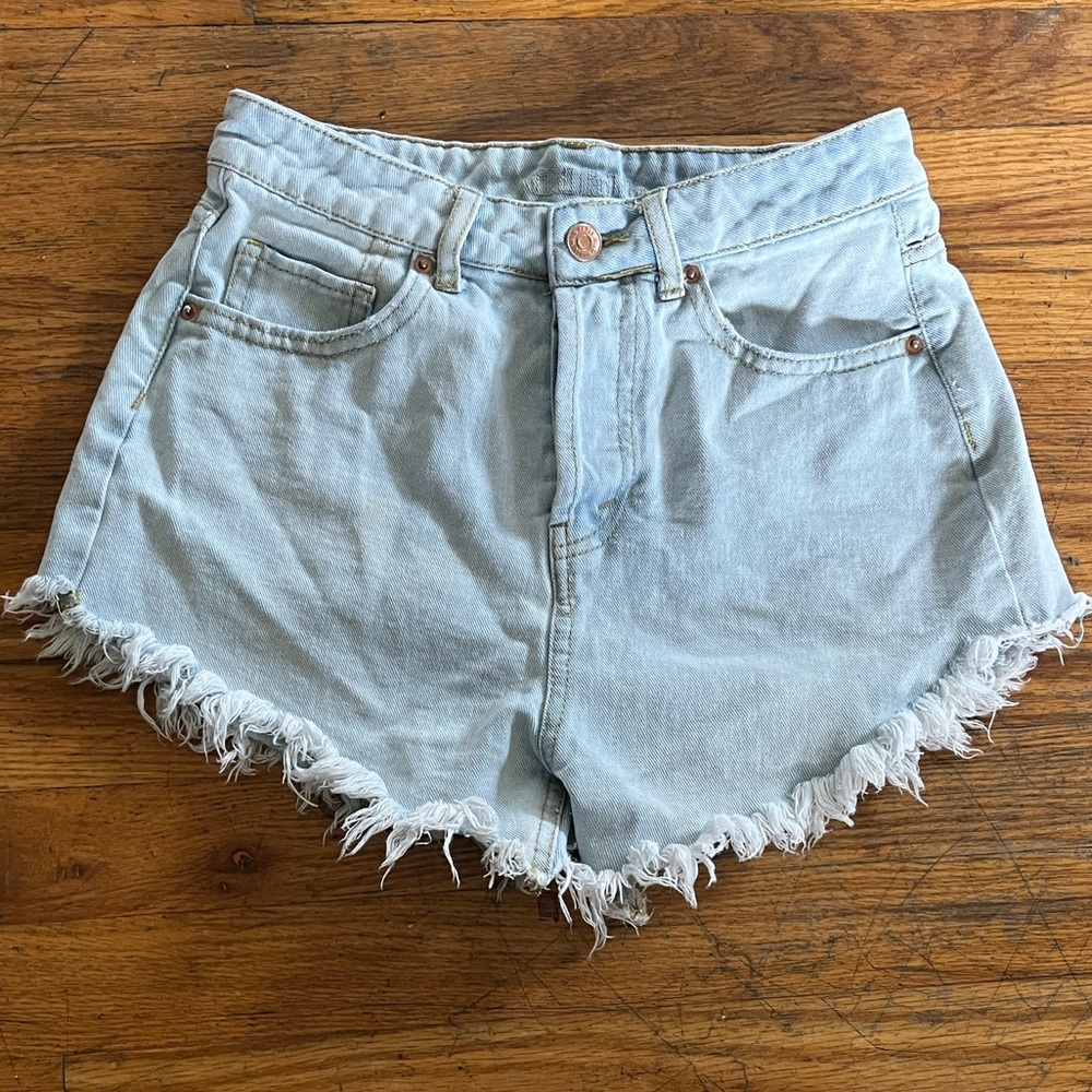 Wild Fable Light Blue Frayed Jean Shorts